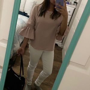 🔴SOLD🔴 Ann Taylor Dusty Pink Bell Sleeve Petite Top